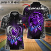 BlueJose Bowling And Pins Dragon Heart Flower Pattern Personalized Name Team Name 3D Shirt (4 Colors)