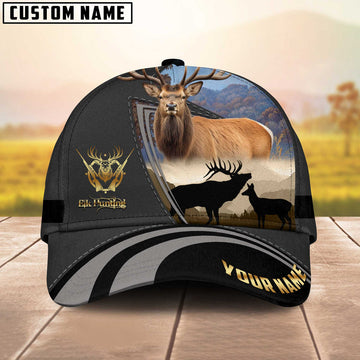 BlueJose Master Elk Hunting Gray And Black Personalized Cap