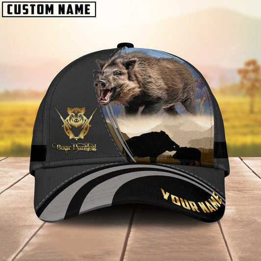 BlueJose Master Boar Hunting Gray And Black Personalized Cap