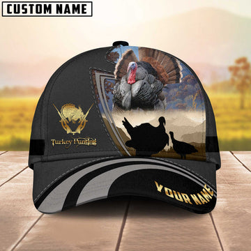 BlueJose Master Turkey Hunting Gray And Black Personalized Cap