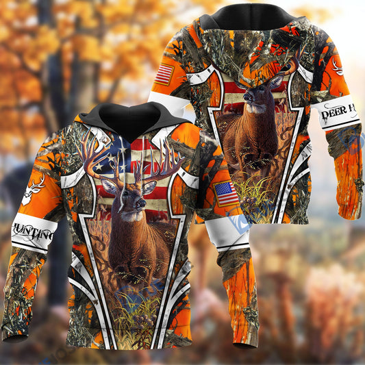 BlueJose Personalized Name Deer Hunting Color Pattern 3D Shirts