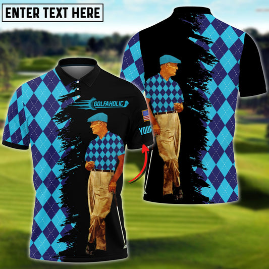 BlueJose Pride Premium Golfaholic Old Man Personalized Name 3D Shirt