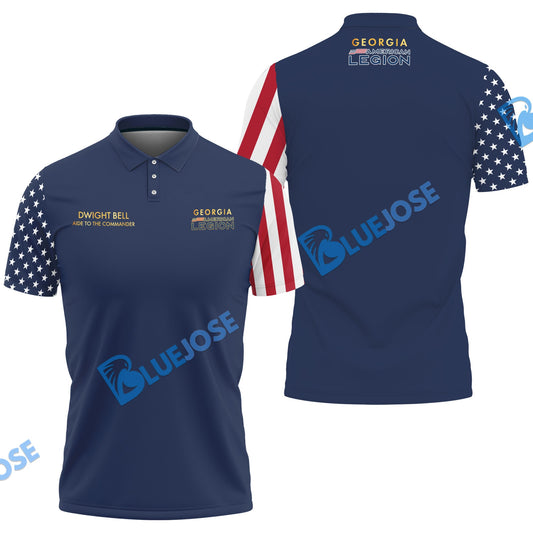 BlueJose US Flag Patriotic Custom Polo Shirt For Jim Fultz