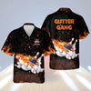 BlueJoses Flame Bowling Gutter Gang Personalized Name Hawaiian Shirt