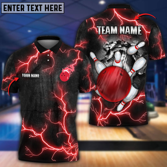 BlueJose Bowling And Pins The Power Of The God Of Thunder Customized Name 3D Shirt (4 Colors)