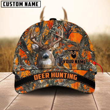 BlueJose Deer Hunting Orange Camo Personalized Cap