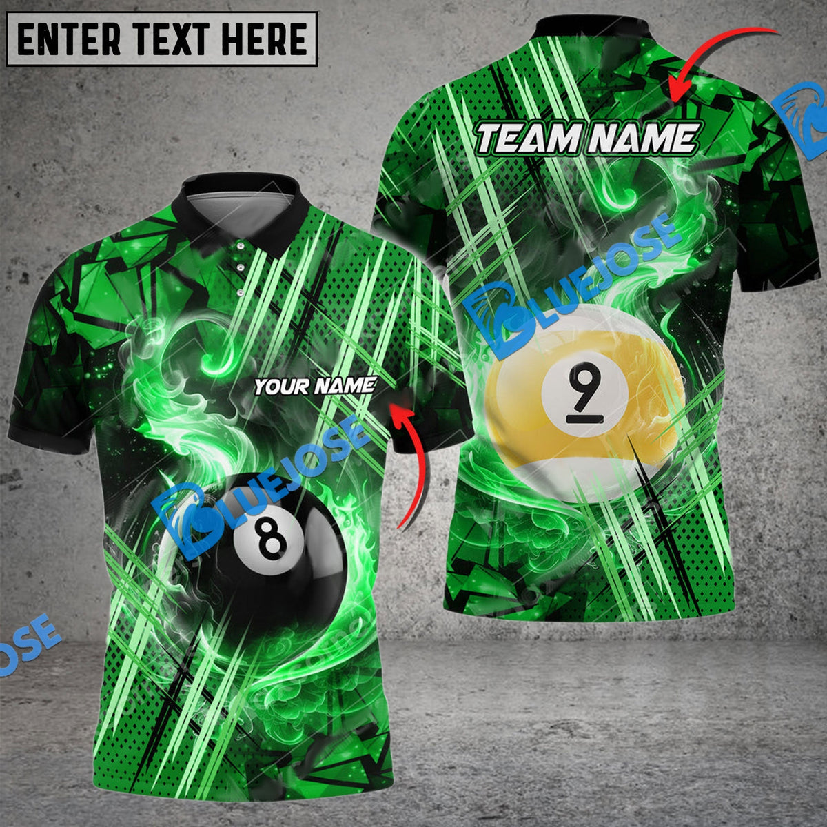 BlueJose Billiards Ball Colorful Twinkle Premium Personalized Name, Team Name Unisex Shirt ( 6 Colors )