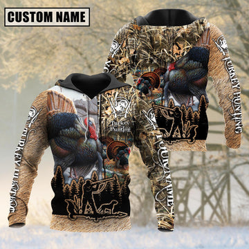 BlueJose Custom Name Turkey Hunting Camo Style Shirt 3D Shirt