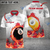 BlueJose Billiards Ball 8 And 9  White Fire Flame Smoke Personalized Name, Team Name Unisex Shirt ( 4 Colors )