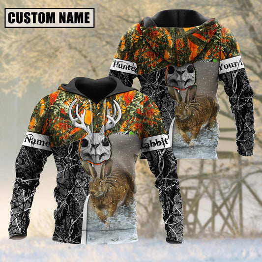 BlueJose Beautiful Rabbit Hunting Camo Personalized 3D Hoodie For Hunting Lover