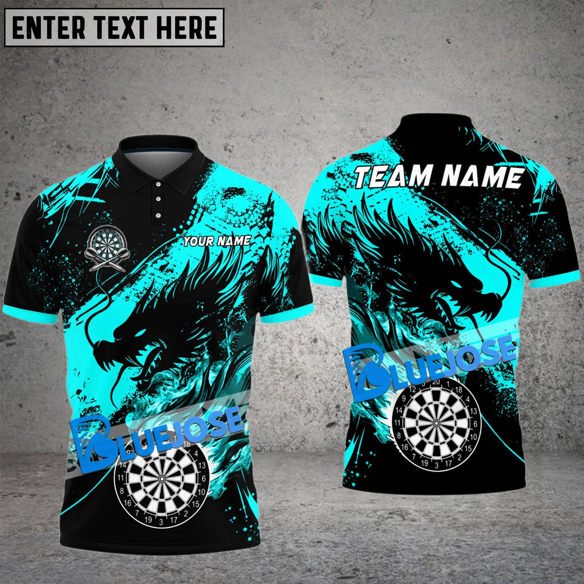 BlueJose Darts Legend Of The Dragon God Personalized Name, Team Name Shirt (6 Colors)