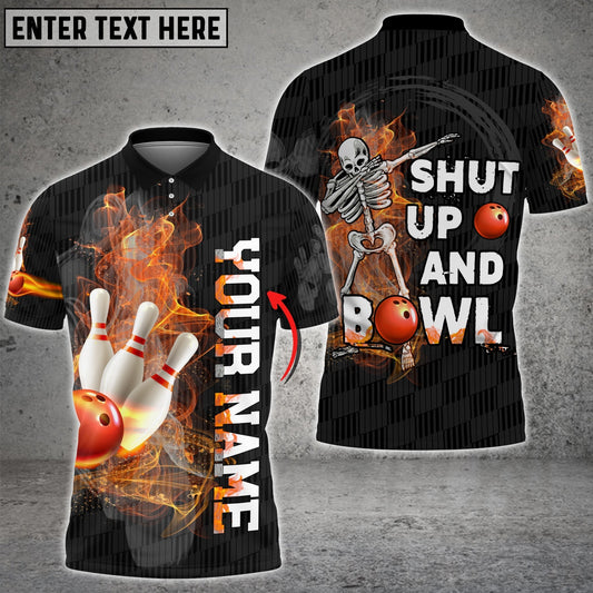 BlueJoses Shut Up And Bowl Funny Bowling Personalized 3D Shirt, Personalized Shirts For Bowling Players