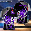 BlueJoses Flame Bowling And Pins Tornado Pattern Customized Name 3D Shirt (4 Colors), Personalized Shirts For Bowling Players