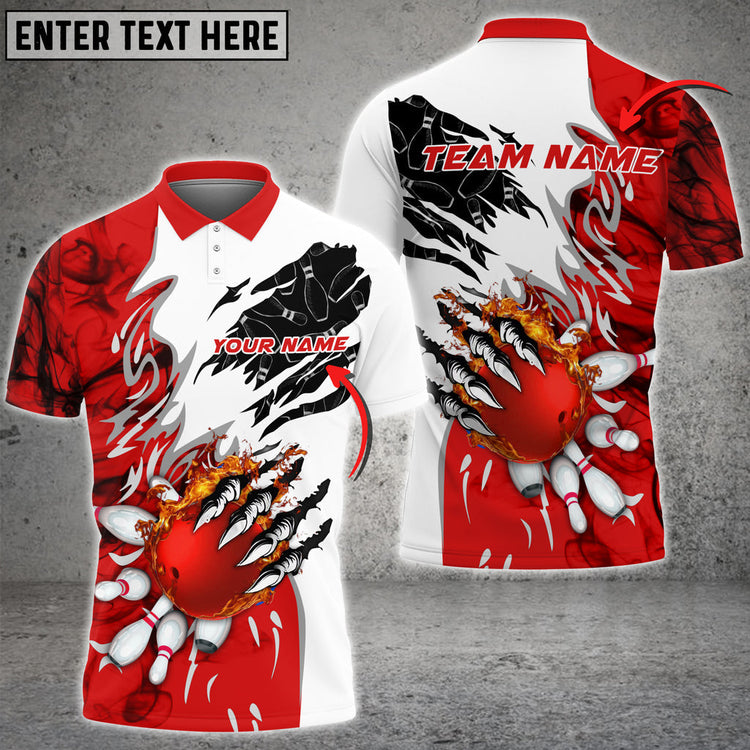 BlueJose Personalized Name, Team Name Monster Ball and Pins Bowling Shirt (5 Colors)