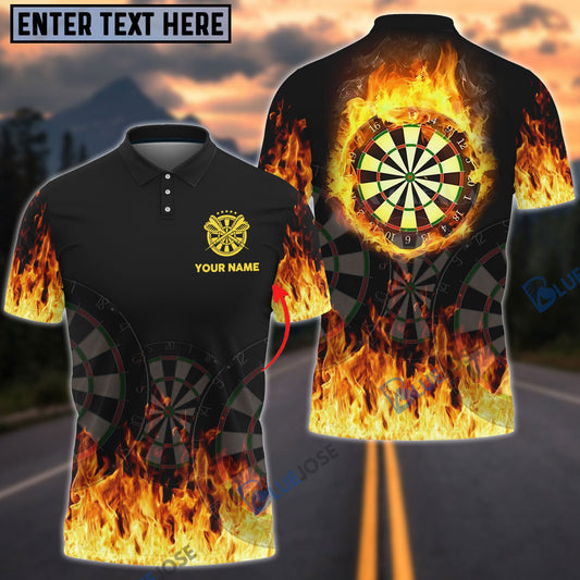 BlueJose Darts Flame Personalized Name 3D Shirt