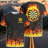 BlueJose Darts Flame Personalized Name 3D Shirt