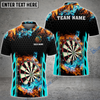 BlueJose Red and Blur Fire Dart Board Personalized Name, Team Name Shirt (6 Colors)