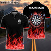 BlueJose Fire Dartboard Personalized Name, Team Name Shirt (4 Colors)