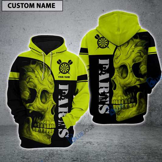 BlueJose Skull Darts Personalized Name Hoodie