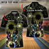 BlueJoses Bowling And Pins Electric Pattern Customized Name 3D Shirt ( 6 Colors)