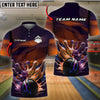 BlueJoses Bowling And Pins Curved Net Customized Name 3D Shirt ( 6 Colors)