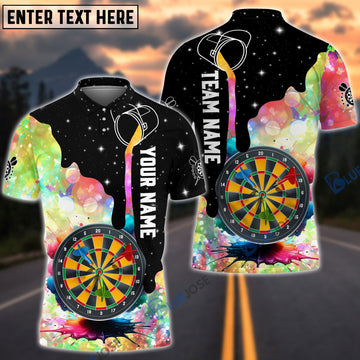 BlueJose Rainbow Color DartBoard Personalized Name, Team Name Shirt