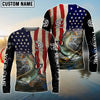 Bluejose Musky Fishing 3D American Flag Patriotic Customize Name 3D Shirts