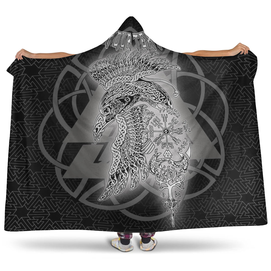 VikingStyle Hooded Blanket - Valknut Raven Viking Homeset Hooded Blanket A95