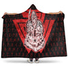 VikingStyle Hooded Blanket -Viking Odin Wolf Red Hooded Blanket A95