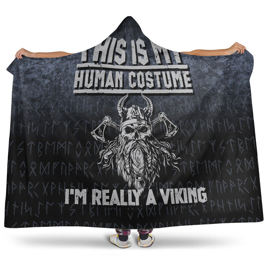 VikingStyle Hooded Blanket - Vikings- Victory-or- Valhalla Hooded Blanket A7