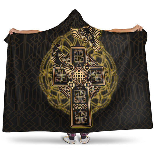 VikingStyle Hooded Blanket -Viking Raven Hooded Blanket A95