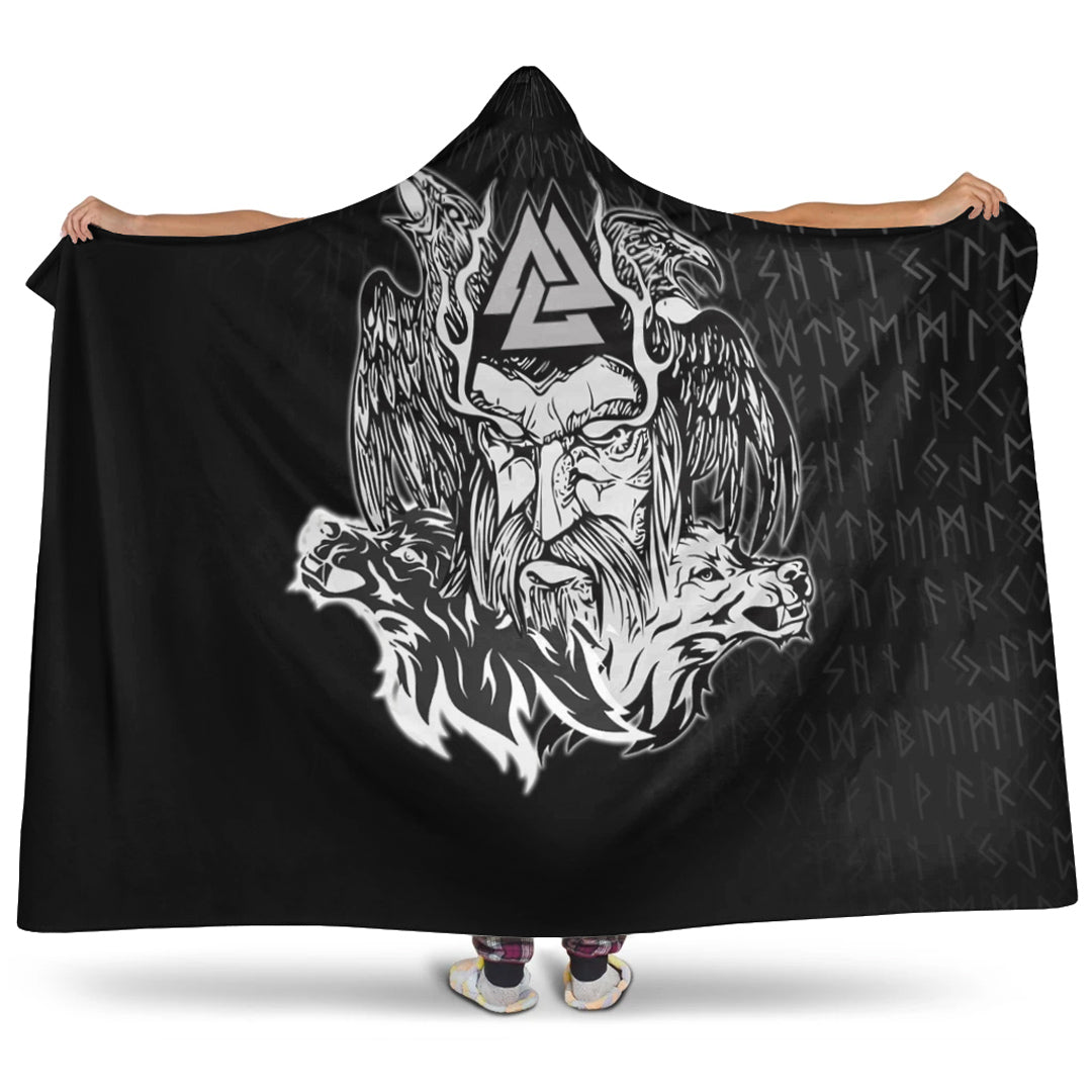 VikingStyle Hooded Blanket -Odin Viking Set Hooded Blanket A95