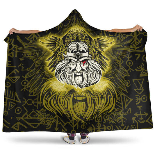 VikingStyle Hooded Blanket -Viking Odin Gold Hooded Blanket A95