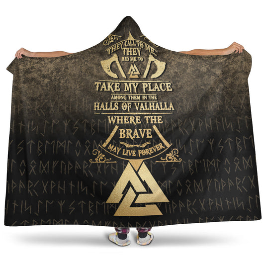 VikingStyle Hooded Blanket - Vikings-Hall-of-Valhalla Hooded Blanket A7