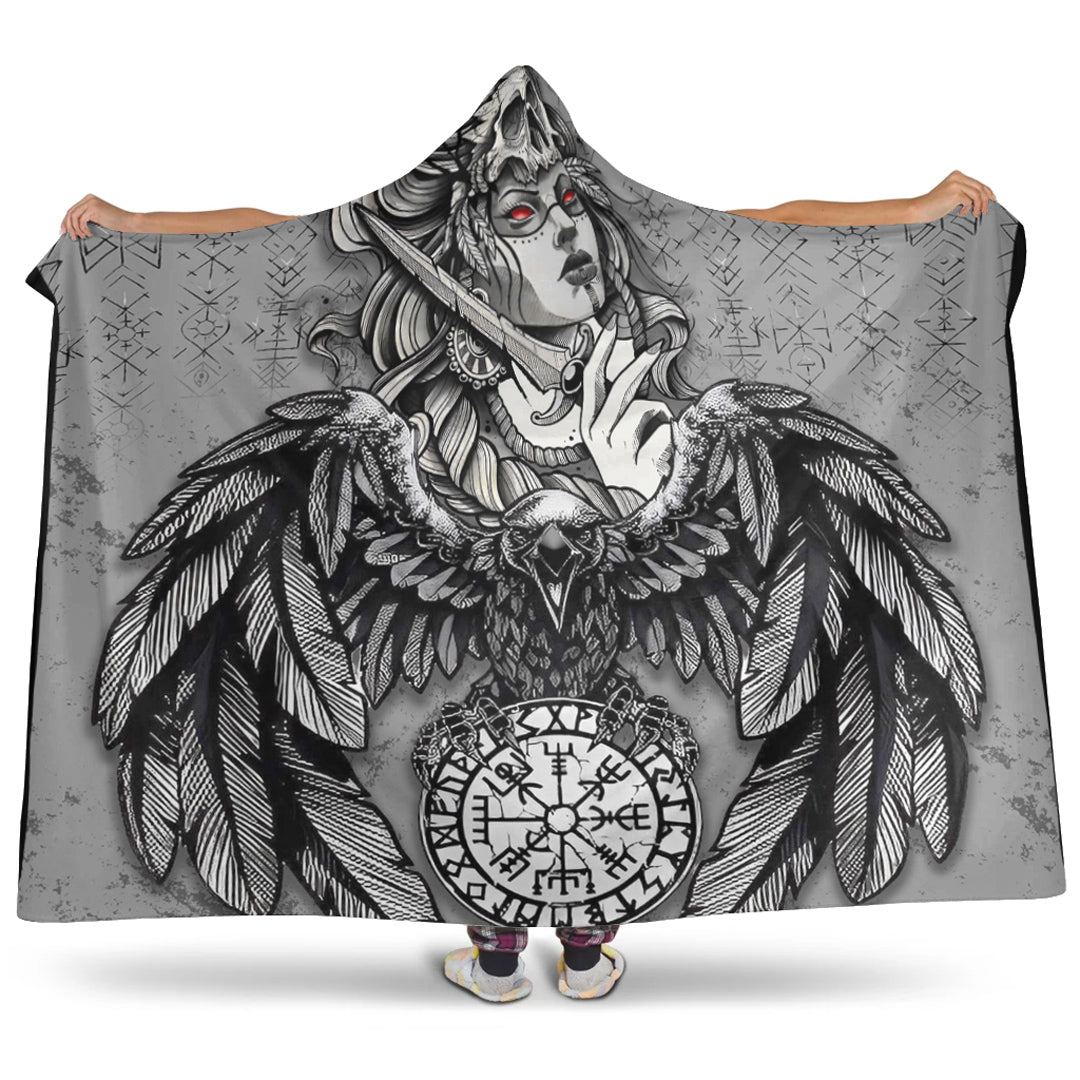 VikingStyle Hooded Blanket - Valkyries Raven Cletic Hooded Blanket A95