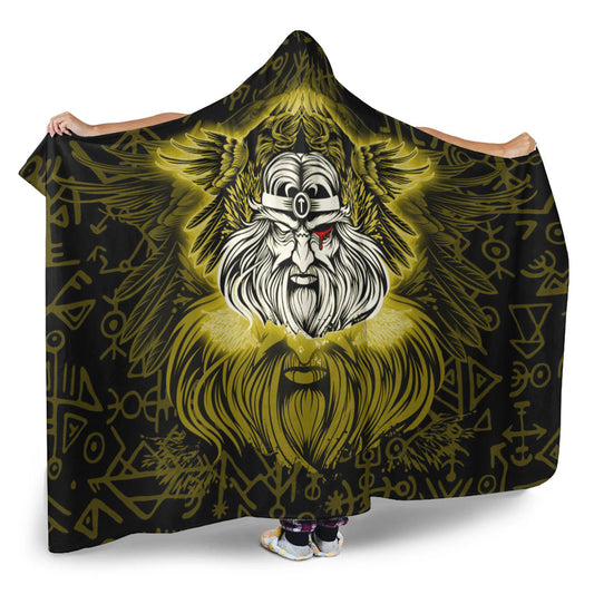 VikingStyle Hooded Blanket -Viking Odin Gold Hooded Blanket A95