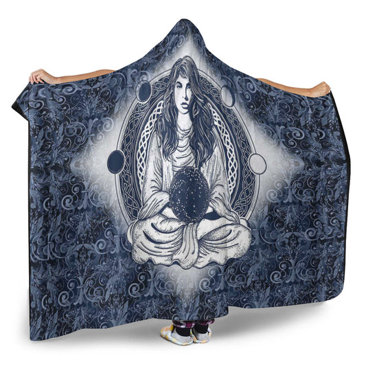 VikingStyle Hooded Blanket - Wicca Sorceress Celtic Tattoo Hooded Blanket A35