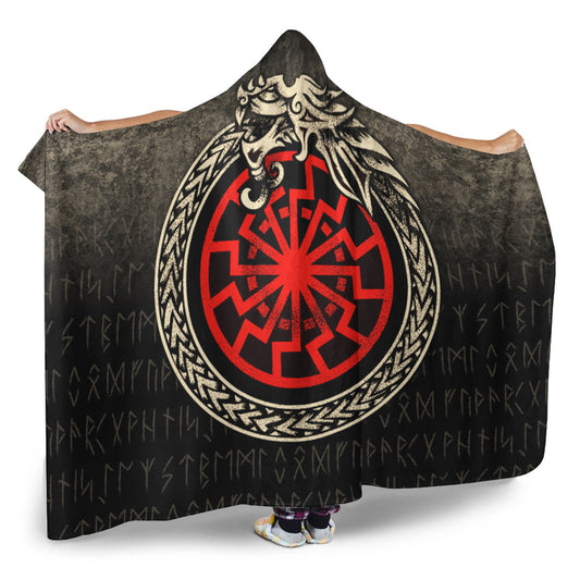 VikingStyle Hooded Blanket -Viking Jormungandr Symbol Midgard Serpent Child Of Loki Hooded Blanket A7
