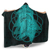 VikingStyle Hooded Blanket - Valknut Raven Turquoise Viking Homeset Hooded Blanket A95