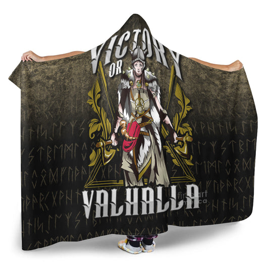 VikingStyle Hooded Blanket -Victory Or Valhalla Norse Myth Viking Historical Hooded Blanket A7