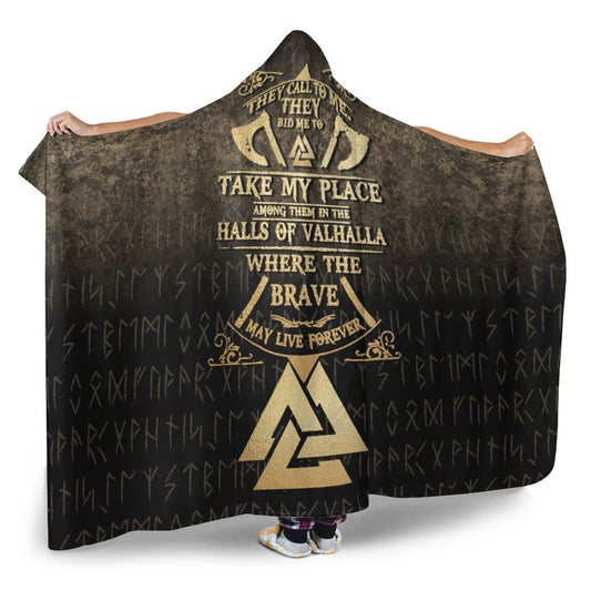 VikingStyle Hooded Blanket - Vikings-Hall-of-Valhalla Hooded Blanket A7