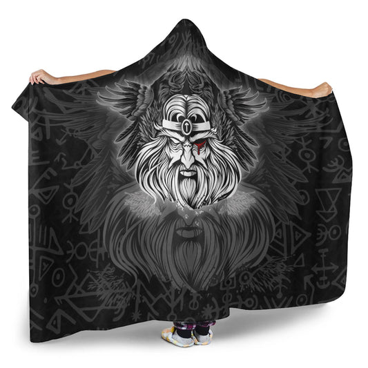 VikingStyle Hooded Blanket -Viking Odin Silver Hooded Blanket A95