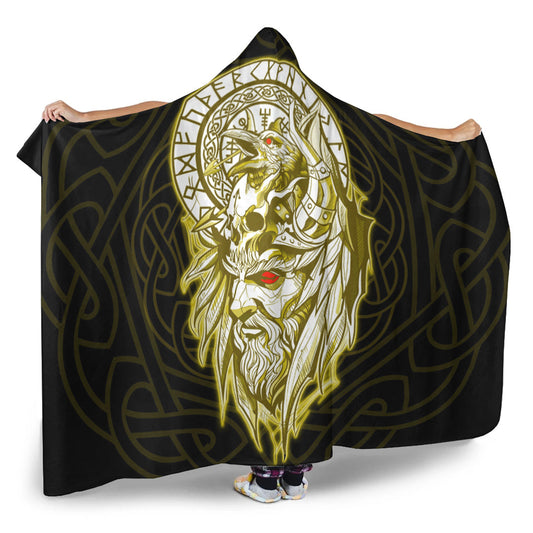 VikingStyle Hooded Blanket -Viking Odin Set Gold Hooded Blanket A95