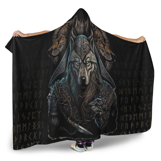 VikingStyle Hooded Blanket - Viking Wolf Warriors 3D Hooded Blanket A35