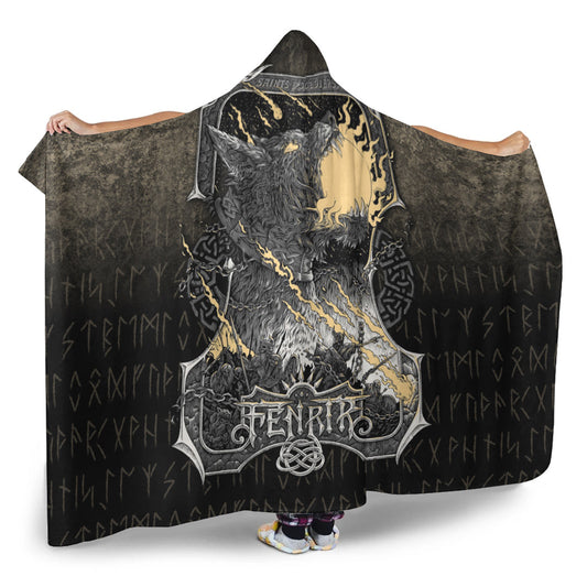VikingStyle Hooded Blanket -Viking Fenrir Hooded Blanket A7
