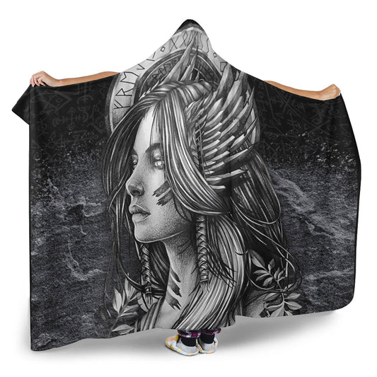 VikingStyle Hooded Blanket - Valkyries Sad Viking Hooded Blanket A95