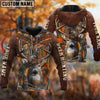 BlueJose Customized Name Deer Hunting Orange Pattern 3D Shirts