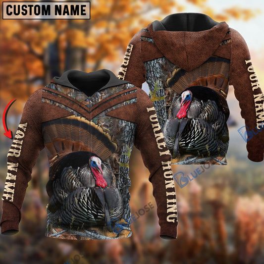 BlueJose Customized Name Turkey Hunting Pattern 3D Shirts