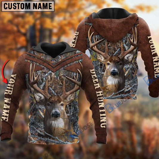 BlueJose Customized Name Deer Hunting Pattern 3D Shirts