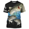 BlueJose Striped Bass (Striper) Fishing Customize Name 3D Shirts